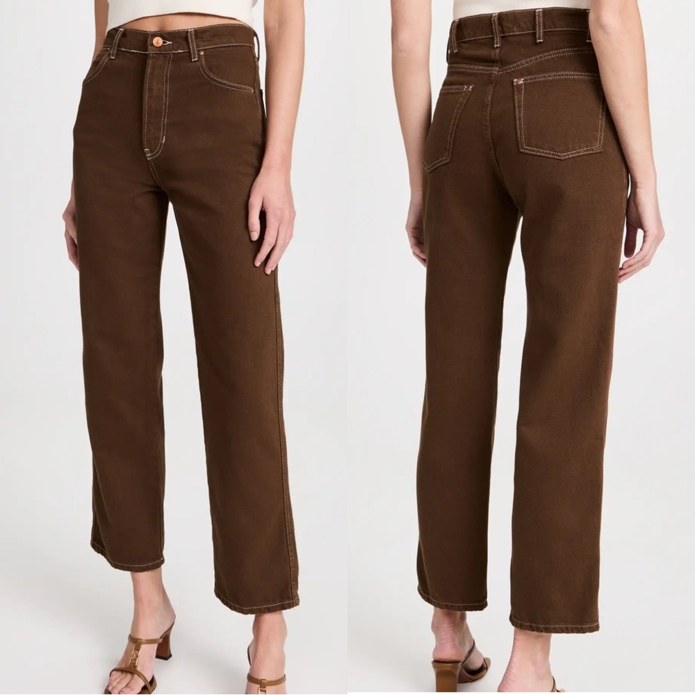 Reformation Cowboy High Rise Straight Jeans Chocolate Womens Size 23 - Picture 3 of 13